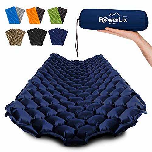 POWERLIX Sleeping Pad - Ultralight Inflatable Sleeping Mat, Ultimate for Camping, Backpacking, Hiking - Airpad, Inflating Bag, Carry Bag, Repair Kit - Compact & Lightweight Air Mattress