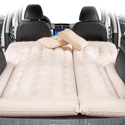 ORDALI car Inflatable Bed for Ford KUGA,Air Mattress Sleeping Mattress Thickened Air Bed Cushion Camping Travel Mattress Portable with Air Pump,Beige