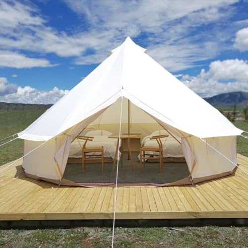 Outdoor Safari Glamping Tent Waterproof Oxford 3/4/5/6M Yurt Bell Tent for Family Camping