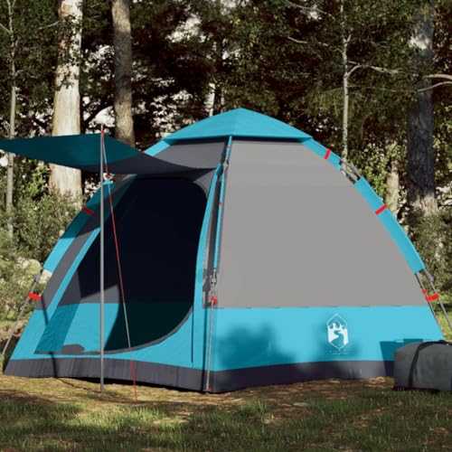 NQJIBUE Outdoor Recreation Camping Tent Cabin 4-Person Blue Quick Release Camping & Hiking
