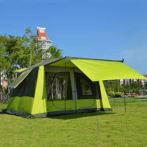 KRXSOBNV, 2 Rooms, 3 Doors and 3 Windows with Mesh, Double Layer, Big Tent for Outdoor, Picnic, Family, Friends Gathering, Camping Equipment,Outdoor Tent