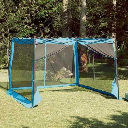 Swpsd Tent with Roof Other with Air Vent Adjustable Blue and Black 303 x 303 cm Tent for Outdoor Model42001173
