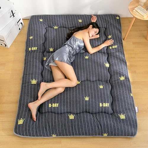 Single Double Futon Mattress Thick, Japanese Floor Mattress,Roll Up Camping Mattress Tatami Mat,Floor Lounger Guest Bed Sleeping Pad For Couch Car Dormitory Room (Color : D, Size : 135x200cm/53x79"