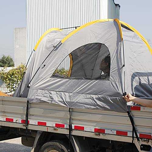 Pickup Truck Tent, Roof Tent Made of 210D Oxford Cloth, Pickup Tent with Ventilation Windows, Waterproof Roof Tent for Camping