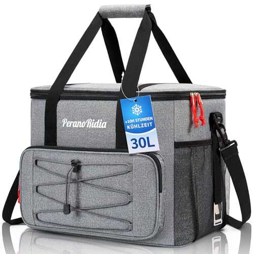 PeranoRidia Kühltasche Faltbar für Unterwegs, Isoliertasche Thermotasche Cooler Bag für Essen & Getränke, Tragbare Kühlbox für Camping Strand BBQ Grillen Picknick Wandern Einkaufen