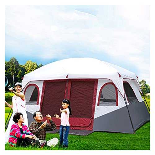 YXCKG Tent-8-Person-Camping-Tents, 2 Bedroom Family Tent Camping Tents & Shelters Large Tent 12 Person Outdoor Tents，Double Layer, Divided Curtain for Separated Room, Festival Essential 100%