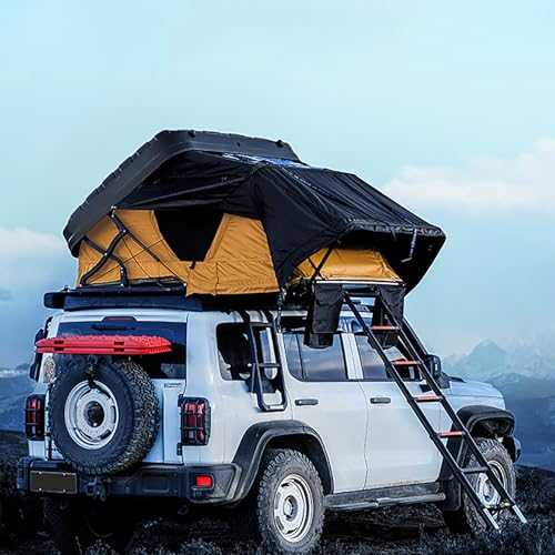Generic Rooftop Tent Hard Shell, Camping Car Roof Tent with Mattress, LED Strip, Waterproof UV-Resistant Blackout 4 Season Tents for SUV, Jeep, Truck & Van