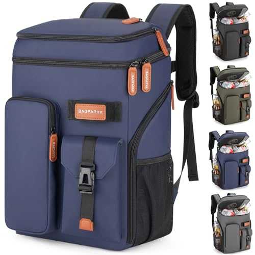 BAGPARKK Insulated Cooler Backpack,33 Cans Multifunctional Double Deck Leakproof Cooler Bag with Sternum Strap,Large Capacity Lightweight Travel Camping Beach Backpack