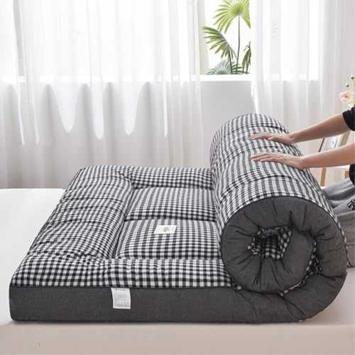 Futon Floor Mattress, Foldable Roll Up Mattress - Easy to Store, Breathable Fabric for Couch, for Bed, Dorms, Camping, Sofas, Lounge Chairs(Gray,Full(120x200cm))