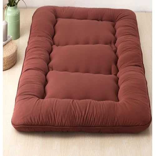 Thicken Foldable Cushion Mats Queen King Size Tatami Floor Mat Roll Up Futon Mattress Portable Japanese Traditional Futon for Camping Guest Bed.