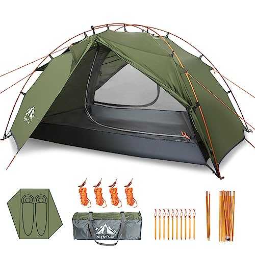 Night Cat Backpacking Tents 2 Persons Fast Setup Hiking Camp Tent with Aluminium Pole Double Layers Two Doors Waterproof Lightweight Compact 7x4.4ft