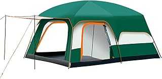 GTATBTG Luxury Camping Tents - Large Family Tent for 8-12 People, Waterproof Design with Two Bedrooms and Living Room, Ideal for Outdoor Adventures and Family Gatherings