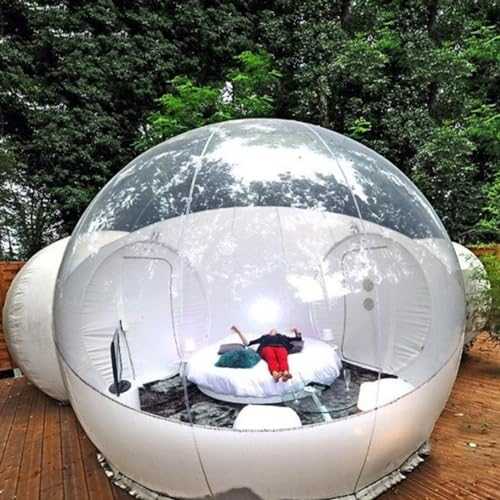 Inflatable Bubble Dome Tent Portable Transparent Camping Tent Large Outdoor Tents with Air Blower for Camping Backyard Large Family Tents with Blower Dome Bubble House