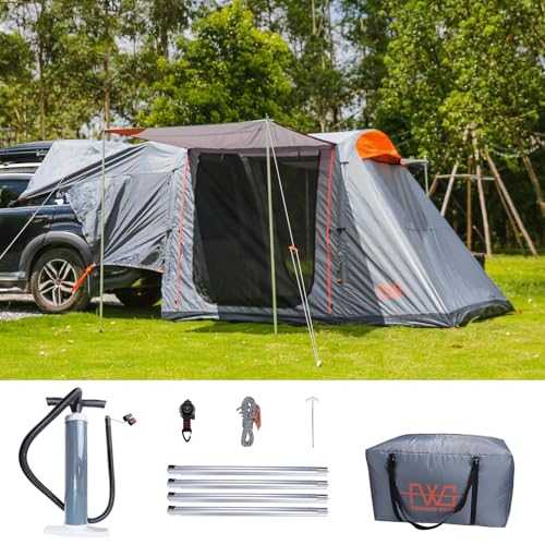 FEIWOOD GEAR Inflatable SUV Tents for Camping, Easy Set up Car Tailgate Tent Waterproof with Tarps Portable Car Tents with 2 Doors for SUV MPV