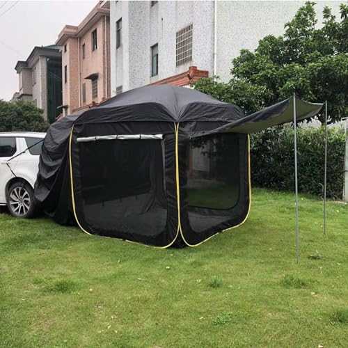 Universal Fit Pop Up Car Rear Tent for Camping, SUV Tents for Campers, Multipurpose Truck Tent Connected to Vehicle - Waterproof Shade Awning Tent, Perfect for Outdoor Adventures