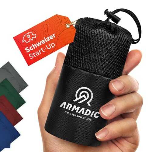 Armadic Microfibre Sleeping Bag (Only 230g) - Ultra Light, Small and Slim, Travel Sleeping Bag, Ticking, Insert I Ideal for Hiking, Inns and Mountain Huts
