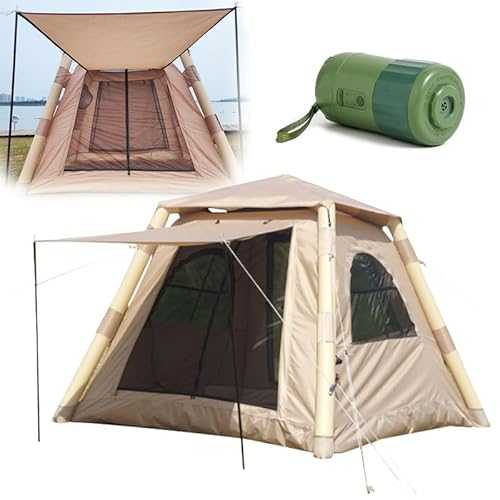 Portable Inflatable Camping Tent, Camping Tent, for 2-4 Person, There Are Two Doors In Total, 400D Oxford Pu Coating, New Tpu Air Column, High Density Mesh, Portable, for Family Hiking, Instant Tent