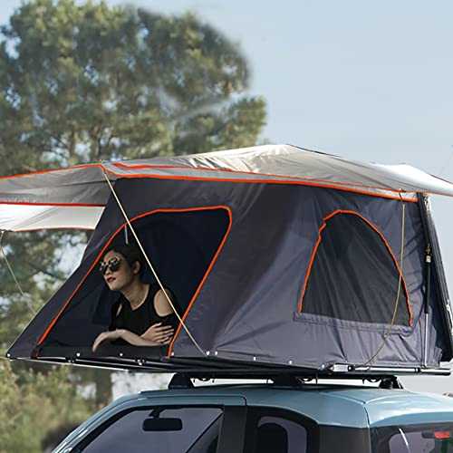 Fully Automatic Car Roof Tent, 2-3 Person Rooftop Tent, Outdoor Camping Tent, Quick Opening Mobile Bedroom with Telescopic Ladder SUV Pop up Tent Waterproof Rainproof for 4 Season