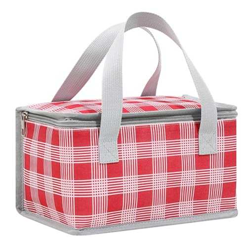 Fiorky Large Soft Cooler Bag Travel Beach Insulated Cooler for Men Picnic Basket Bag Multifunction Insulated Picnic Bag Dual Zippers Plaid Lunch Tote Bag for Outdoor Beach BBQ Travel Camping