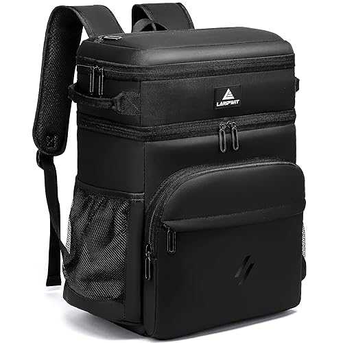 Laripwit 54 Cans Backpack Cooler Insulated Leak-Proof Large Leather Cooler Backpack Double Deck Lunch Backpack for Men Women - Perfect Soft Cooler Bag for Work, Camping, Picnic, Beach, Hiking