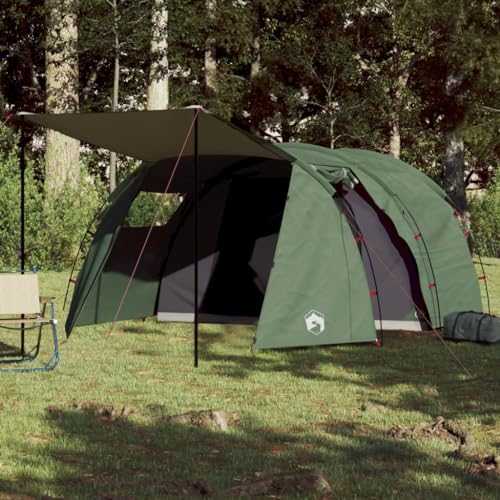 ZEYUAN Camping Tent Tunnel 4-Person Green Waterproof,Waterproof Family Tent With Bedroom,Lightweight Dome Tent For Outdoor Garden Backpacking Hiking