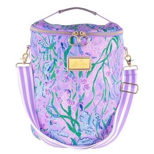 Lilly Pulitzer Insulted Backpack Cooler Large Capacity, Pink/Blue Portable Soft Cooler Bag for Picnics, Beach, Pool, Hiking, Seacret Escape