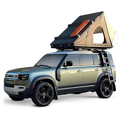 WLONK rooftop tent hard shell Camping Aluminum Alloy 1-2 People Outdoor Hiking Roof Roof Car Tent Triangular Folding Roof Tent, Roof Tent