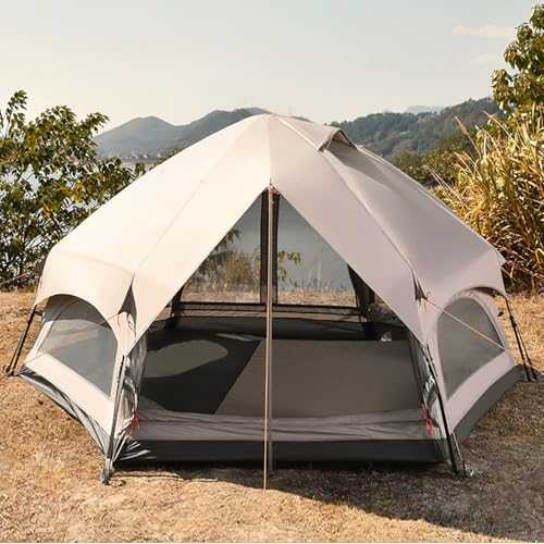 Waterproof Glamping Tent | Portable Large Pop Up Tent | 4-8 Person Instant Cabin Tent | 4 Season Double Layers Bell Tent Teepee for Adults