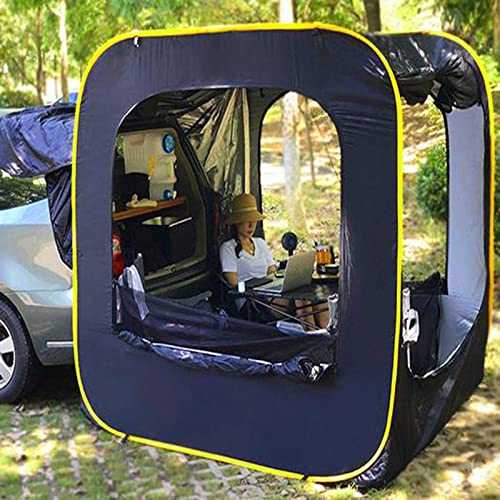 Car Trunk Tent, Freestanding Car Awning Rainproof Car Rear Extension Tent, Beach SUV Camping Outdoor Truck Tents for Camping Car Tent Cover