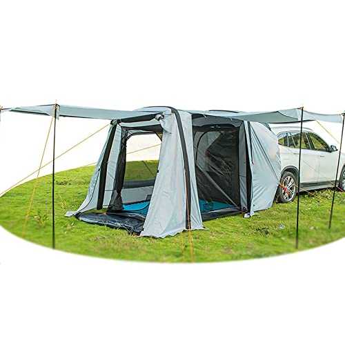 Miuxe Inflatable Car Tent Tailgate Awning - Free To Build, Suv Tents Spacious Sun Protection, Breathable Mesh Ventilation Carport Portable Car Boot Tent For Travel, Camping, Sedan