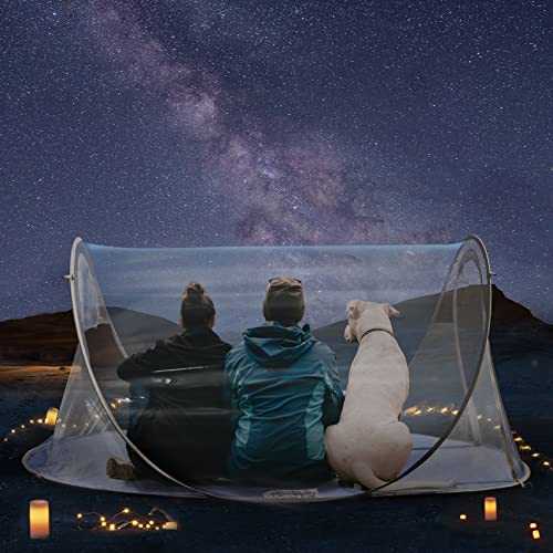 EighteenTek Pod All Weatherproof Sports Tent Clear Pop Up Tent Camping Stargazing Transparent Outdoor Bubble 2 Person Capsule Portable Weather Proof Pod Instant Cold Protection Shelter 88"x54"x39"H