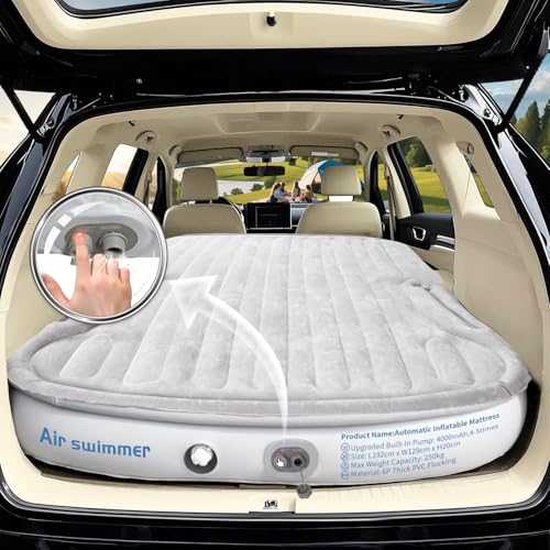 Car Mattresses for Back SUV with Built-in Electric Pump Suv, Thickened PVC Flocked Car Inflatable Cushion with a Weight Capacity of 250kg, USB Port Rechargeable (Gray) (192"L x 129"W x 20"H,Grey)