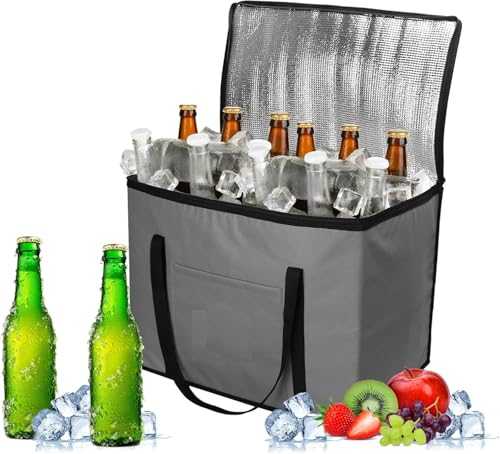 MantraRaj 30L Insulated Cooler Bag Waterproof Leak Resistant Cool Box Lunch Bag With Handle Shoulder Straps & Pocket Thermal Bag For Picnic Camping Beach Travel BBQ