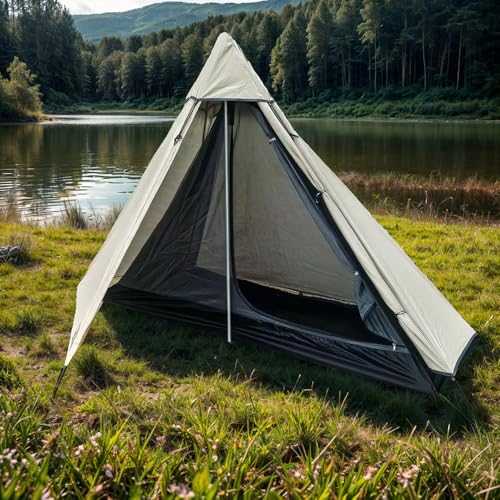 HipierFx 1 Person Tipi Tent Ultralight Tent for Outdoor Camping Backpacking Hiking One Man Small Tent