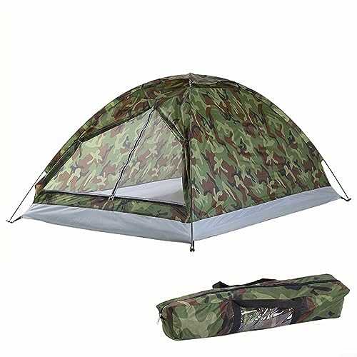 2 Person Up Tent Camouflage Tent, Foldable Lightweight Breathable Portable Tent, Waterproof UV Protection Tent with Carrying Bag, Camping Hiking