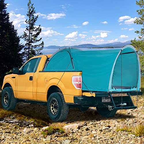 EighteenTek Truck SUV Tent Bed Pickup Camping 2-8 Person Camper Shell Pop Up Automatic Setup Waterproof PU2000mm Double Layer Rainfly Adjustable 5 5.5 6 6.5 8 ft