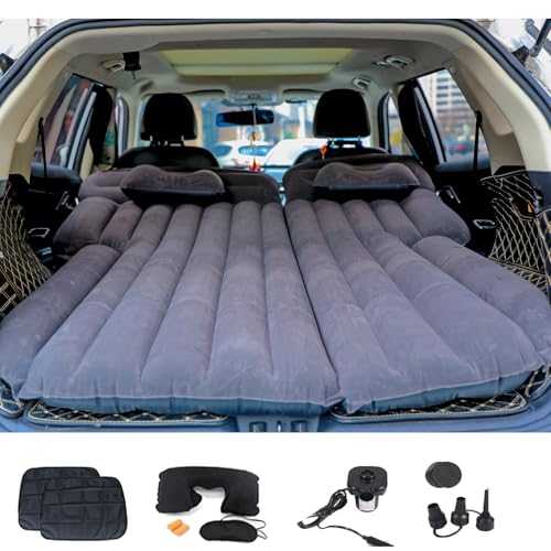 Icelus Inflatable SUV Air Mattress Camping Bed Inflatable Thickened Car Air Mattress,195×130 cm Truck Mattress,Car Travel Sleeping Bed for Universal SUV