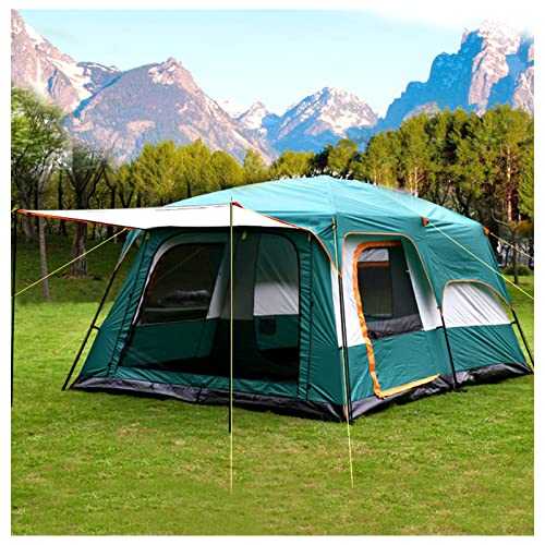 JUJNE Universal Tent Porch 5 to 8 Persons Sunscreen,Two Bedrooms and One Living Room Pop Up Tent Light Sturdy Double Skin Tent for Camping Hiking Picnic Garden