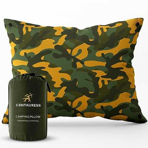 Centauress Camping Pillow Memory Foam | Camp Pillow w/Machine-Washable Cover | Packable Pillow w/Pouch + Strap | Hammock Pillow | Hiking Pillow | Camping Pillows | Camp Pillows for Sleeping Well