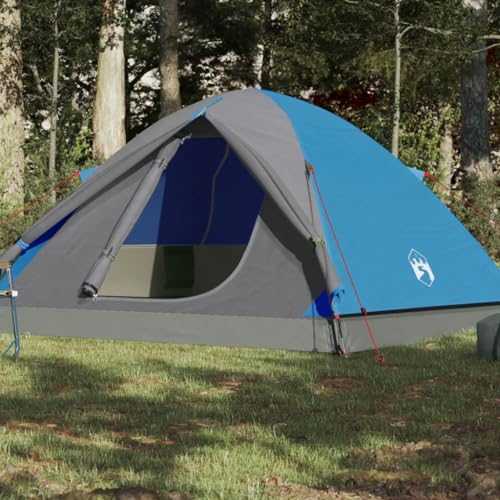 WXPXYBF Camping Tent 3 Persons Blue 240x217x120 cm 190T Taffeta, Camping Tent, Waterproof Backpacking Tents, Easy Setup Lightweight for Hiking Backyard Outdoor Garden Family Tent