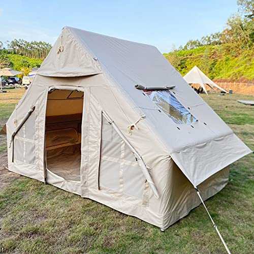 Gonflable Large Yurt Tent for Camping 2-8 Person | Easy Setup & Waterproof Teepee Tent for Family Camping Hiking | 4-Season Outdoor Oxford Canvas Tent