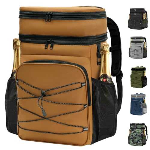 ADDIMOR Expandable Backpack Coolers Insulated Leak Proof - 36/48 Cans Double Deck Cooler Backpack Waterproof - Soft Lightweight Portable Cooler Bag for Beach Picnic Camping Men and Women