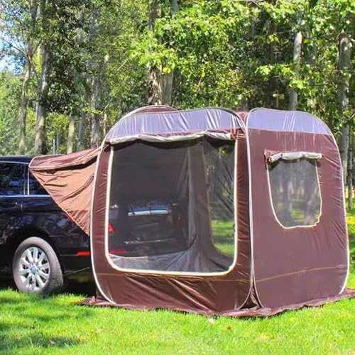 DLLDLGG SUV Tailgate Instant Tent with Awning Shade, 2-4 Person Waterproof Sunproof Hatchback Car Tent for Camping, Includes Rainfly, Storage Bag, Hardware