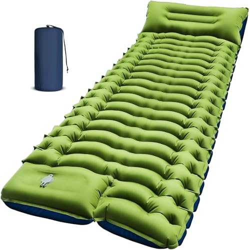 Yuzonc Camping Sleeping Pad,Ultralight Inflatable Camping Mat with Pillow Built-in Foot Pump Portable Inflatable Sleeping Pads Compact for Outdoor Camping, Backpacking,Hiking,Tents