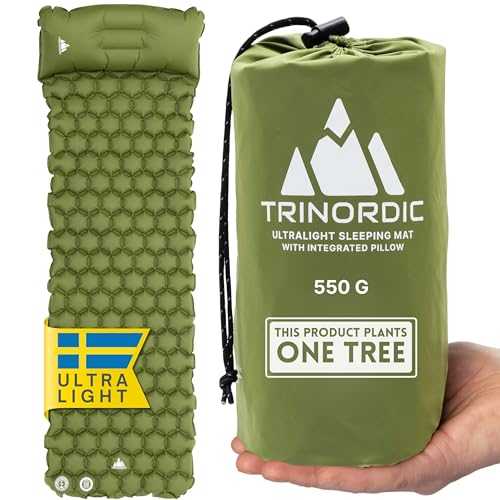 Ultralight Inflatable Camping Mat - With Integrated Pillow – Lightweight (0.55kg) and Compact Outdoor Sleeping Mat for Hiking and Bikepacking
