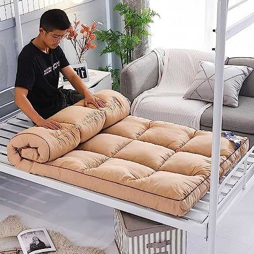 Japanese Floor Mattress Futon Folding Tatami Mat for Sleeping Roll Up Bed Mat Foldable Minimalist Shiki Futon Camping Mattress 150 * 200cm D Color