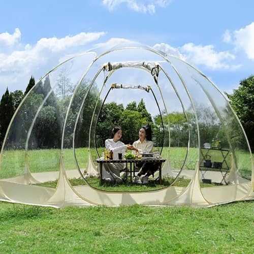 YHUEGH Inflatable Clear House Bubble Tent, 3.6m Commercial Grade PVC Bubble House, Outdoor Waterproof Dome Camping Cabin Tent, Clear Bubble House for Camping, Biking, Beach, Patios