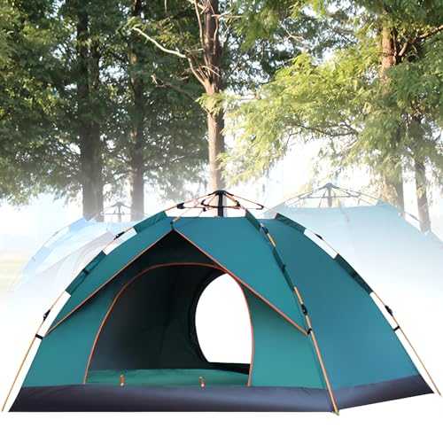 Camping Tent, 3-4 man Family Tent, Pop Up Camping Tent with Awning, Tent with 2 Doors, Waterproof Tent, Tent for Camping Picnic Garden, Tents for Beach, Hiking, Camping, Outdoor Use