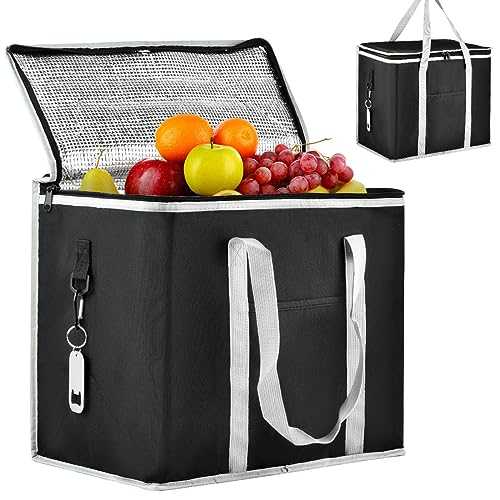 Freezer Cool Bag Foldable, 30L Cooler Bag,Large Thermal Food Delivery Bag,Insulated Picnic Lunch Bag,Cooling Bag for Camping BBQ Shopping Fishing Family Outdoor Activities