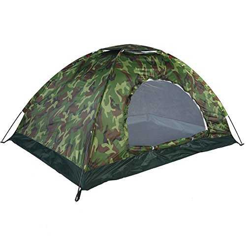 Camidy Camping Tent 2 Person, Camouflage UV Protection Dome Tent, Waterproof Sun Shelter Canopy Tent with Storage Bag for Camping Hiking Outdoor Activities (200 * 150 * 110 cm)